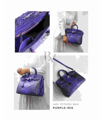 Jadi Genuine python leather bag in purple + 40 colors