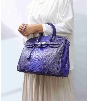 Jadi Genuine python leather bag in blue powder + 40 colors