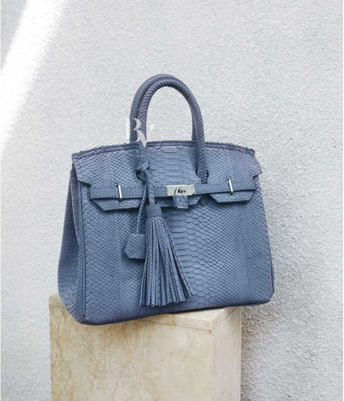 Jadi Genuine python leather bag in blue powder + 40 colors