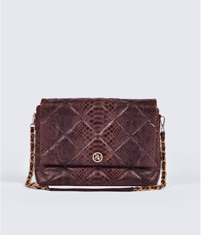 Joe Genuine python leather bag in brown + 40 colors