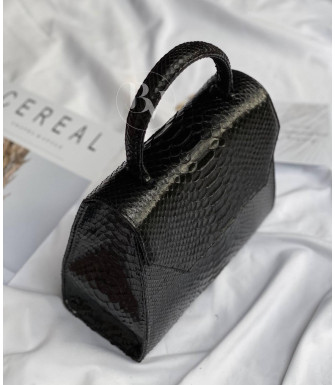 Kiama Genuine python leather bag in black glossy + 40 colors