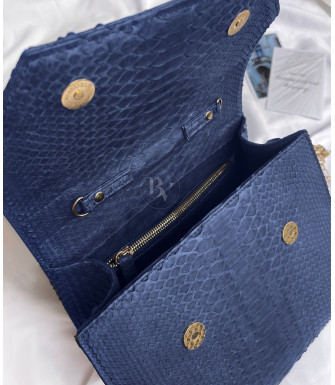 Kiama Genuine python leather bag in blue navi + 40 colors