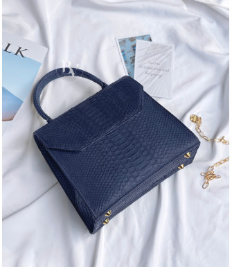 Kiama Genuine python leather bag in blue navi + 40 colors