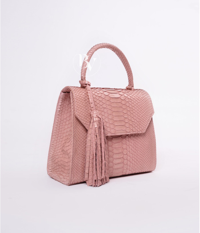 Kiama Genuine python leather bag in pink dusty + 40 colors