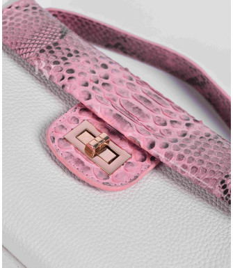 Kito Genuine python leather bag in pink orchid