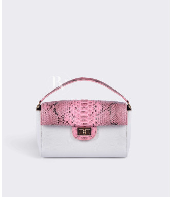 Kito Genuine python leather bag in pink orchid