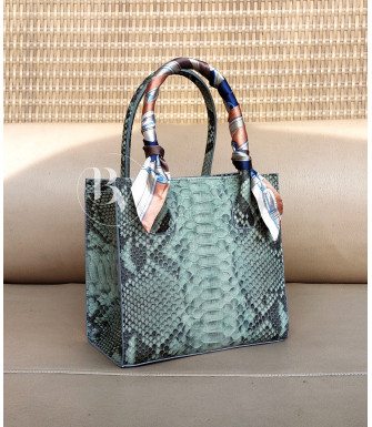 Misha Genuine Python leather bag in light green + 40 colors