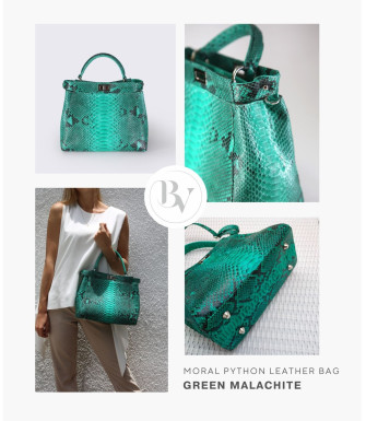 Moral Genuine Python leather bag in green + 40 colors