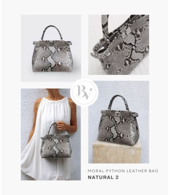 Moral Genuine Python leather bag in natural color + 40 colors