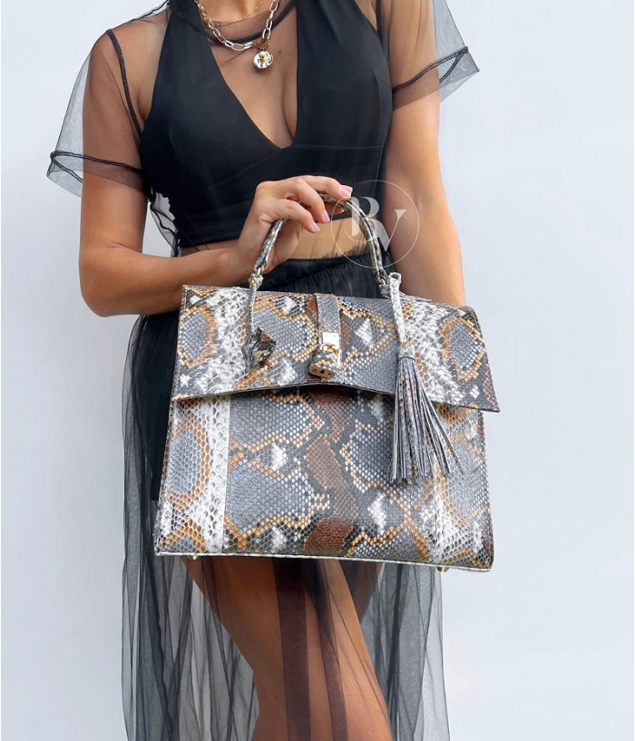 Patrizia Genuine python leather bag in multicolor3 + 40 colors