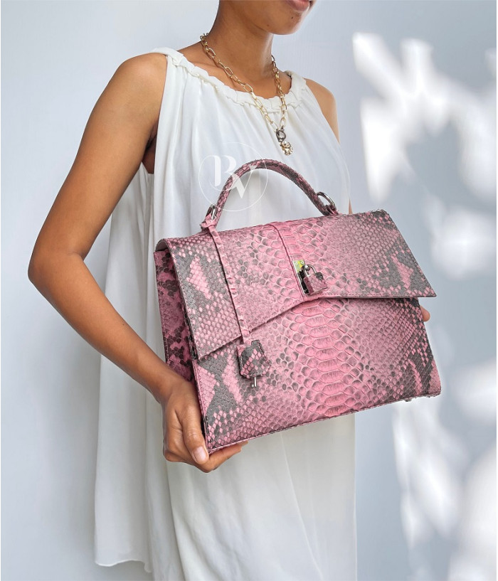 Patrizia Genuine Python leather bag in pink + 40 colors