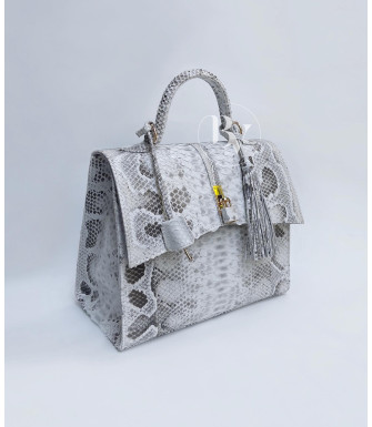 Patrizia Genuine python leather bag in grey + 40 colors