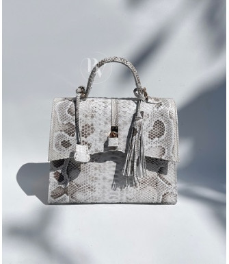 Patrizia Genuine python leather bag in grey + 40 colors