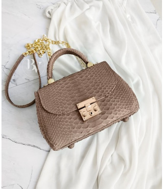 Pesha Genuine python leather bag  in beige + 40 colors