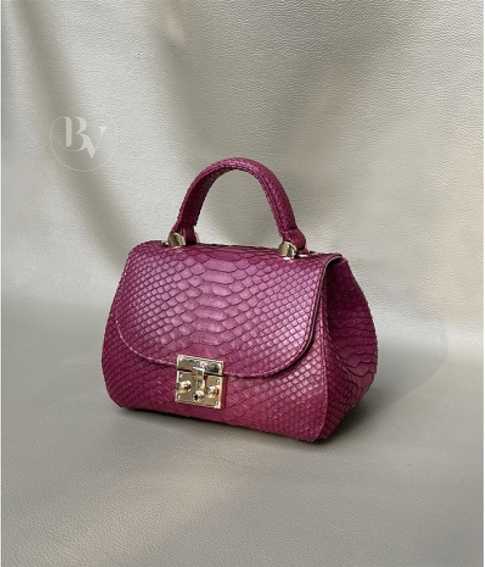 Pesha Genuine Python leather bag  in burgundy + 40 colors