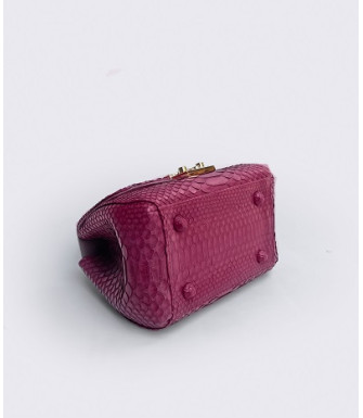 Pesha Genuine Python leather bag  in black glossy + 40 colors