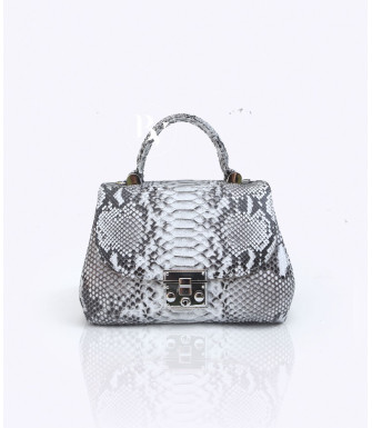 Pesha Genuine Python leather bag  in black glossy + 40 colors