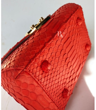 Pesha Genuine Python leather bag  in red + 40 colors