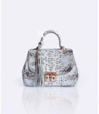 Pesha Genuine python leather bag  in beige + 40 colors