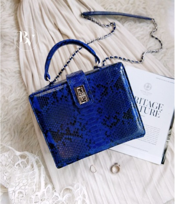 Richet Genuine python leather bag  in blue + 40 colors