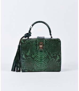 Richet Genuine python leather bag  in black glossy + 40 colors