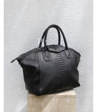 Tagi Genuine Python leather tote bag in black + 40 colors