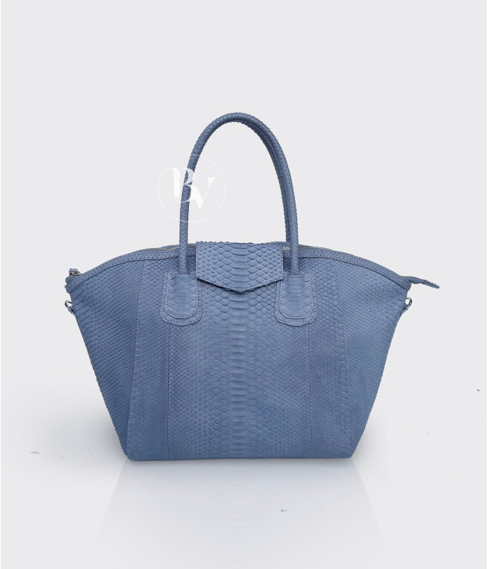 Tagi Genuine Python leather tote bag in blue powder + 40 colors 