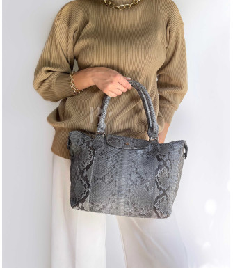 Tove Genuine Python leather bag in grey + 40 colors