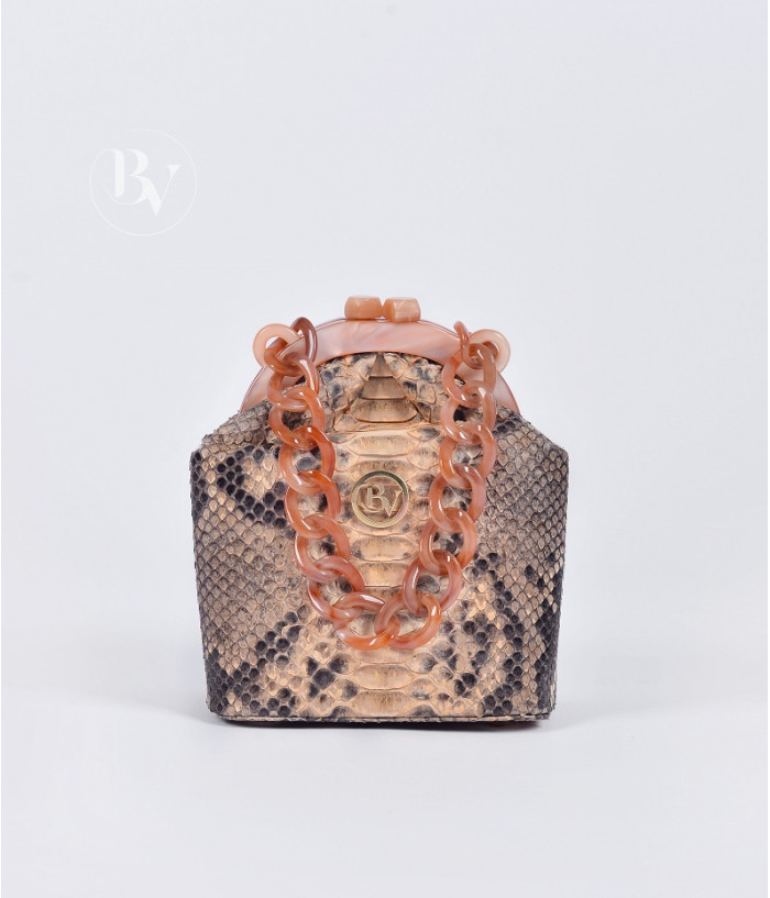 Clau Genuine Python leather bag in beige + 40 colors