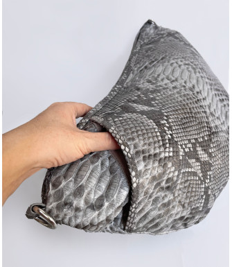 Imani Genuine python leather bag  in grey + 40 colors