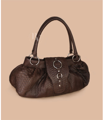 Jose Genuine python leather bag in brown + 40 colors