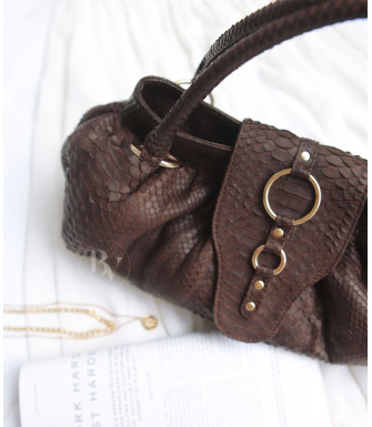 Jose Genuine python leather bag in brown + 40 colors