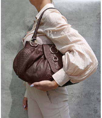 Jose Genuine python leather bag in brown + 40 colors