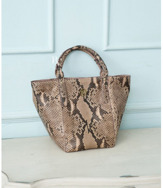 Moan Genuine python leather bag in brown latte + 40 colors