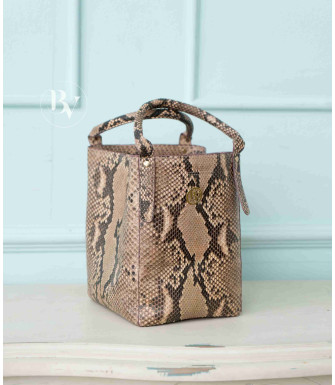 Moan Genuine python leather bag in brown latte + 40 colors